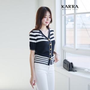 KARRA 볼드스트라이프가디건_A4S1047