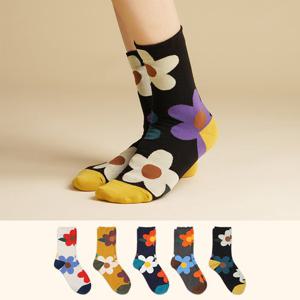 여성양말 패션양말 팔레트 플라워 5color