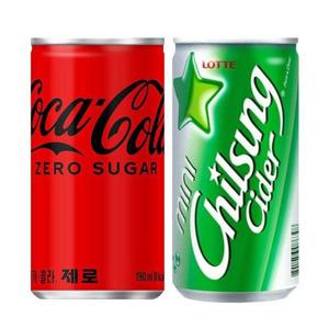 갤러리아_롯데 칠성 사이다 190ml x30캔+코카콜라제로190ml x30캔