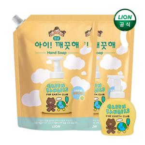 [적립금사용가능★특대용량] 아이깨끗해 라인 순 1.8L 리필 x 2개 + 라인 순 490ml 공용기 x 1개