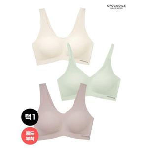 [크로커다일 이너웨어]25SS 라이크라 쉘론 몰드부착 스트랍/런닝형 감탄브라 1종 택1