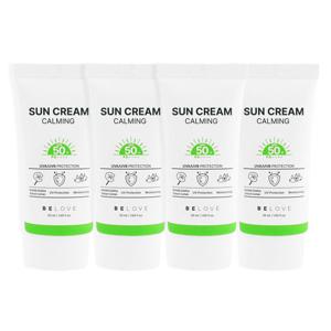 (4개)비러브 카밍 선크림 50ml SPF50+ PA++++ /순한 눈시림없는 자외선차단제 시카 선블록