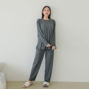 [버블돌]체이스 무지 긴팔 봄가을 여성 잠옷 체크 투피스 3colors