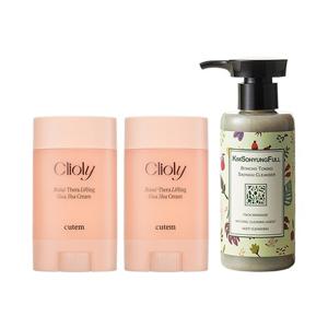 큐템 리프팅 괄사크림 65ml x 2+ 김소형 곡물팩 클렌저 160g