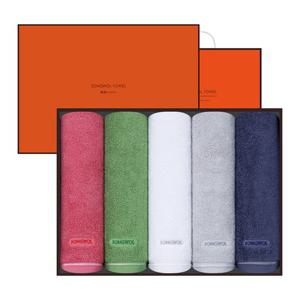 컬러풀 세면타올 170g 5매 선물세트 (OR상하+쇼핑백)