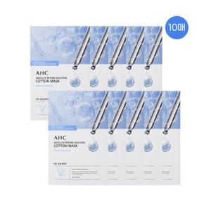 [AHC][홈쇼핑 최신상] AHC 순면 마스크 팩 앱솔루트 리턴 모이스처 라이징 10매