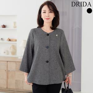 드리다 봄 여름 노카라 A라인 플레어 빅사이즈 정장 자켓 40-50대 미시 중년여성 엄마옷 하객 모임 상견례
