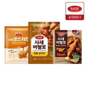 [사세] 윙봉 단짠갈릭맛 560g+윙봉 갈비맛 600g+봉먹고 다리먹고 410g