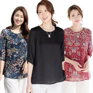 [우일인견] 국내산 시원한 여름 엄마옷 인견 여성 블라우스 9종 택 1