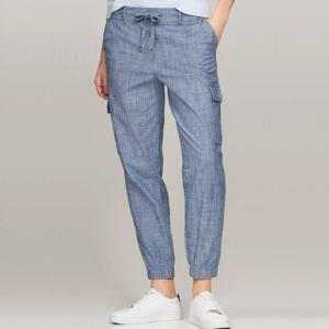 [해외배송] 타미힐피거 여성 스트레치 카고 조거팬츠 Medium Wash