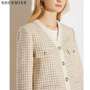 [쉬즈미스][쉬즈미스(SHESMISS)] 고품격 트위드 브이넥 크롭 재킷 (택가격 428000원)