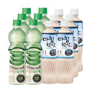 자연은 알로에 제로+아침햇살 제로슈가 혼합패키지 500ml x 12페트(각 6페트)