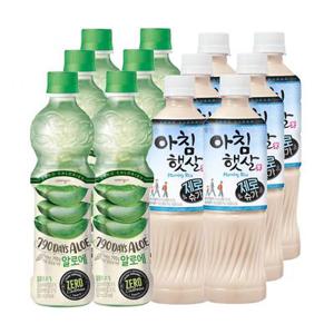 자연은 알로에 제로+아침햇살 제로슈가 혼합패키지 500ml x 12페트(각 6페트)