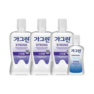 동아제약 가그린 스트롱 750ml 3개+오리지널 100ml 1개 가글