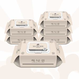 도톰한 고급 하나린 물티슈 80매 캡형 x 6개 / 아기 안전한 일회용 티슈