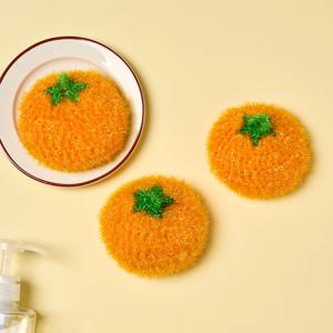 거품퐁퐁 손뜨개 귤 수세미 3개 세트