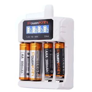 4구 DN4 배터리충전기 AA AAA 18650 21700 LCD표시