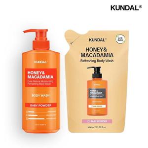 허니앤마카다미아 퓨어 바디워시 500ml + 리필 400ml 1개