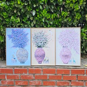 두요 김민정 자개 항아리- 봄의 순간들,빛을 품은 꽃송이 테이블데코 카페 주방 꽃그림액자