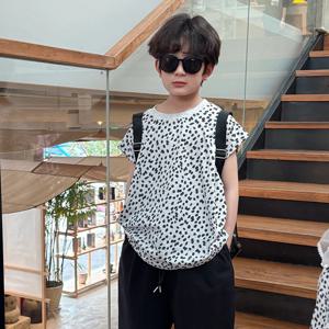레오파드 반팔 티셔츠 R14220