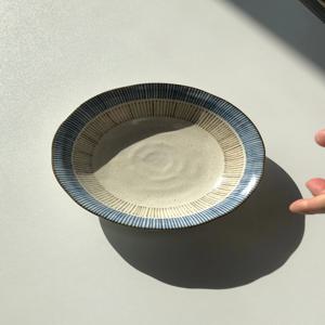 도자기 파스타볼 샐러드 디저트 보울 BLUE BROWN BOWL