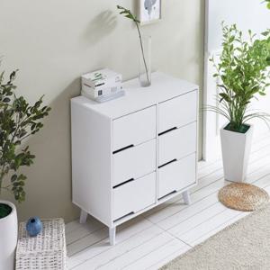 원형다리 3단6칸 네일샵 헤어디자인 서랍장 (79cm 6색)