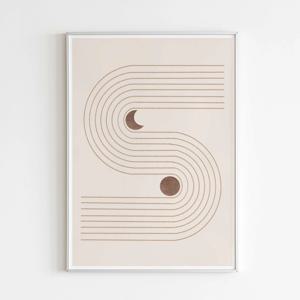 컨템포러리 감성 인테리어 포스터 -Beige Moon Wall Art