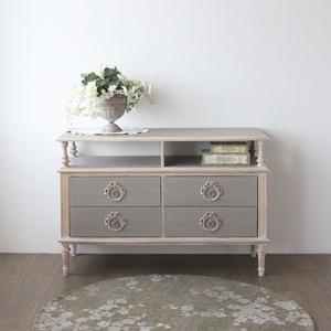 쿠론느 4단 서랍장 - 앤틱그레이