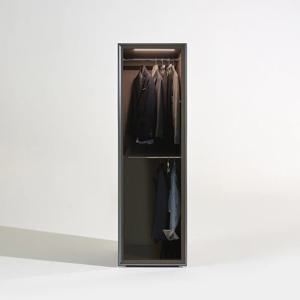브론즈 디스플레이 강화유리도어 양복장 600 옷장 2colors (LED/상부장 선택)