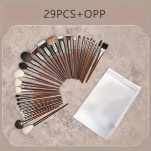 TEMU 29피스 메이크업 브러쉬 세트, 동물털 메이크업 브러쉬, 아이섀도 브러쉬, 파운데이션 브러쉬, 화장 브러쉬, 컨실러 브러쉬, 립 브러쉬, 아이브로우 브러쉬, 풀 세트, 메이크업 전용, 메이크업 브러쉬 세트