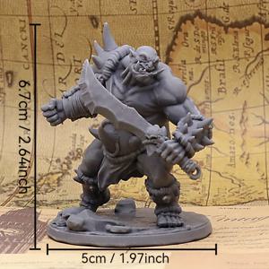 TEMU 오우거 전사 미니어처 - 28mm 스케일 3D 프린팅 판타지 RPG 미니어처, 내구성 있는 플라스틱, 탁상 롤플레잉 게임용, 만 14세 이상