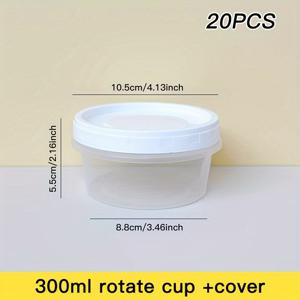 TEMU 20세트 스택 가능한 식품 보관 용기, 나사 뚜껑 포함 - BPA 프리, 전자레인지 및 냉동고 사용 가능, 스낵, 과일, 채소, 고기에 완벽 - 주방 정리 필수품 식품 보관 용기 뚜껑 포함|냉동고