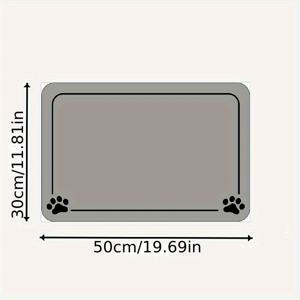 TEMU 1pc Pawfect Pets 규조토 진흙 강아지 먹이 매트 - 빠른 건조, 흡수성, 미끄럼 방지, 방수 애완동물 먹이 매트 강아지와 고양이용