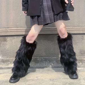 TEMU 케아플레이 빈티지 퍼 롱 레그 워머 슈 커버 여성용 - 1 켤레, 40cm 니트 폴리에스테르 부츠 커프, 단색, 따뜻하고 편안함, 손세탁 가능