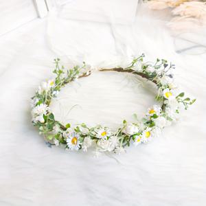 TEMU 1개 우아하고 달콤한 여성용 숲 스타일 작은 데이지 가랜드 다용도 신부 헤어 액세서리 웨딩 포토그래피 소품 여행 및 휴가 가랜드 기념일 졸업 어머니의 날 추수 감사절