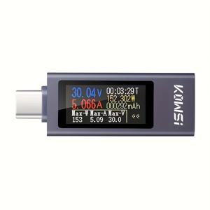 TEMU KWS-2302C Type-C 멀티미터, 디지털 전압 및 전류 테스터, 4-30V 0-12A, 산업 등급, 금속 구조, 충격 방지, USB 전원 공급, 1% 정확도, 배터리 미포함.