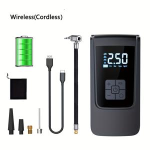 TEMU USB 충전식 휴대용 타이어 팽창기 - 컴팩트 전기 공기 압축기, 150PSI, ABS 소재, 자동차, , 자전거 및 스포츠 공에 이상적, 자동, 농구, 배구용|자전거|타이어|전기자전거