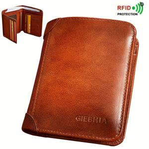 TEMU 남성을 위한 빈티지 RFID 차단 지갑, 얇고 짧은 다기능 ID 신용 카드 홀더, 남성을 위한 선물, 데이 선물