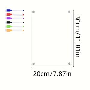 TEMU 자석 아크릴 할 일 목록 & 주간 플래너 - 지울 수 있는, 사무실 & 집 조직을 위한 세련된 디자인, 비즈니스 & 학생에게 완벽, 냉장고 정리함|투명한 플래너|다용도 사용