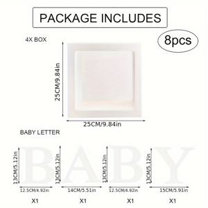 TEMU 8pcs, 베이비 레터스 종이 투명 박스, 9.84인치, 해피 버스데이 장식 풍선 박스, 베이비 샤워 장식, 첫 번째 파티 용품, 첫 번째 생일 파티 장식, 성별 공개 장식 박스 세트