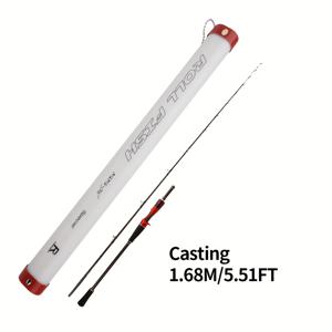 TEMU ROLLFISH 빠른 액션 오징어 낚시대 - 5.51피트 카본 파이버 캐스팅 폴, 스파이럴 링 가이드 시스템 & 파워 팁 티타늄, 레드/블랙 그립, 보관 가방 포함 - 문어 낚시에 완벽