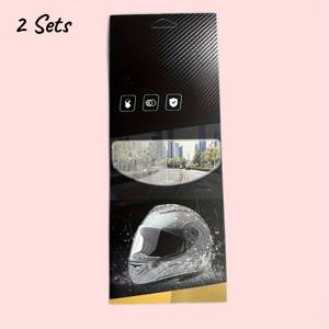 TEMU 2pcs 세트 2023년 모터사이클 안개 방지 필름 및 비 방지 필름, 내구성 있는 나노 코팅 스티커, 범용, 안개 방지 및 비 방지, 투명한 보호 커버 렌즈 인서트, 안전한 라이딩을 보장합니다.