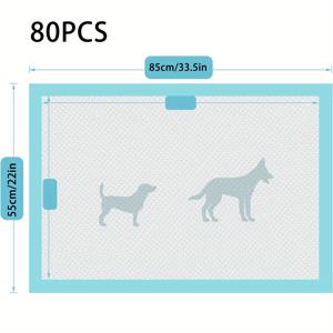 TEMU 80개입 누수 방지 숯 강아지 훈련 패드 - 고흡수성, 냄새 제거 펫 기저귀, 오버사이즈 55x85cm(21.7