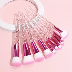 TEMU 메이크업 브러쉬 세트 10 PCS 세련된 글리터 핸들 메이크업 브러쉬 프로페셔널 페이스 파우더 파운데이션 블렌딩 블러쉬 아이 섀도우 아이라이너 립 코스메틱 브러쉬