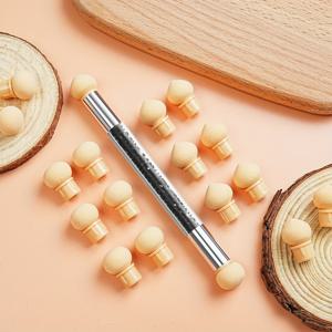 TEMU 1pc 더블 헤드 네일 스폰지 펜 16pcs 교체 가능한 스폰지 헤드 젤 네일 그라데이션 옴브레 브러시 아크릴 매니큐어 DIY 도구|젤네일