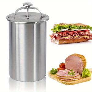 TEMU 1pc 304 스테인리스 스틸 고기 프레스 머신, 할랄 친화적, 샌드위치, 해산물 및 가금류를 위한 비충전 패티 메이커, 내구성 있는 주방 요리 액세서리