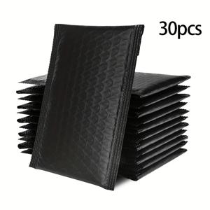 TEMU 30개 블랙 버블 메일러 6x4.3인치 - 소규모 비즈니스용 튼튼한 패딩 폴리 배송 봉투, 비용 효율적인 포장 및 우편 용품