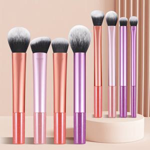 TEMU 모든 피부 유형에 적합한 메이크업 브러쉬 세트, 8개의 재미있고 휴대용 다기능 화장 브러쉬
