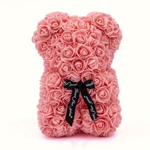 TEMU 1개, 인공 장미 곰 25cm 인공 폼 꽃 테리 곰, 어머니와 할머니를 위한 장미 곰 선물, 어머니의 날에 완벽한 선물, 발렌타인데이, 기념일, 결혼식, 생일 크리에이티브 선물, 크리스마스를 위한 완벽한 선물