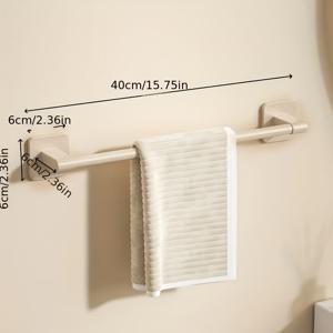 TEMU 화이트 무구조 벽걸이 욕실 40-60cm 수건 바, 선반 욕실 수건 걸이, 화장실 수건 바 단일 막대 걸이 바